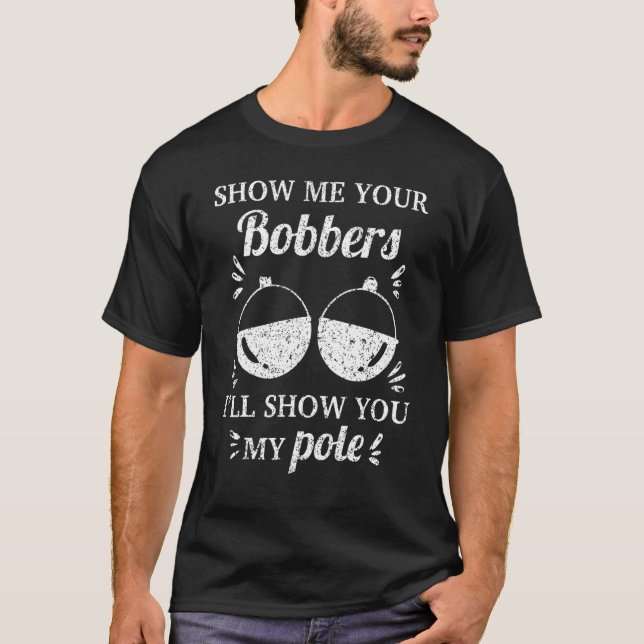 Camiseta Pescadores Mostrem-me Seus Flutuadores Pescador (Frente)