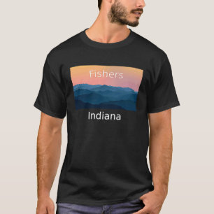 Camiseta Pescadores pôr do sol da montanha de Indiana cidad