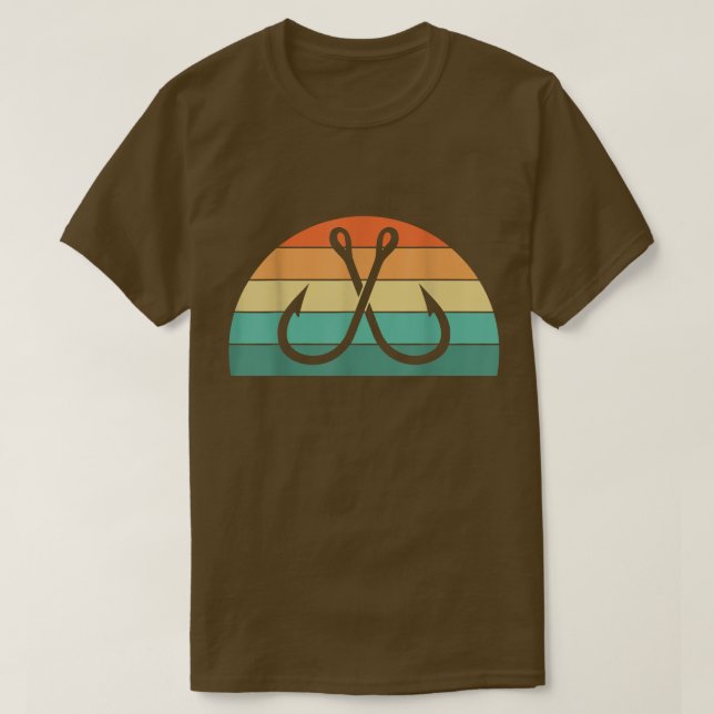 Camiseta Pescadores Retro De Gancho De Pesca (Frente do Design)