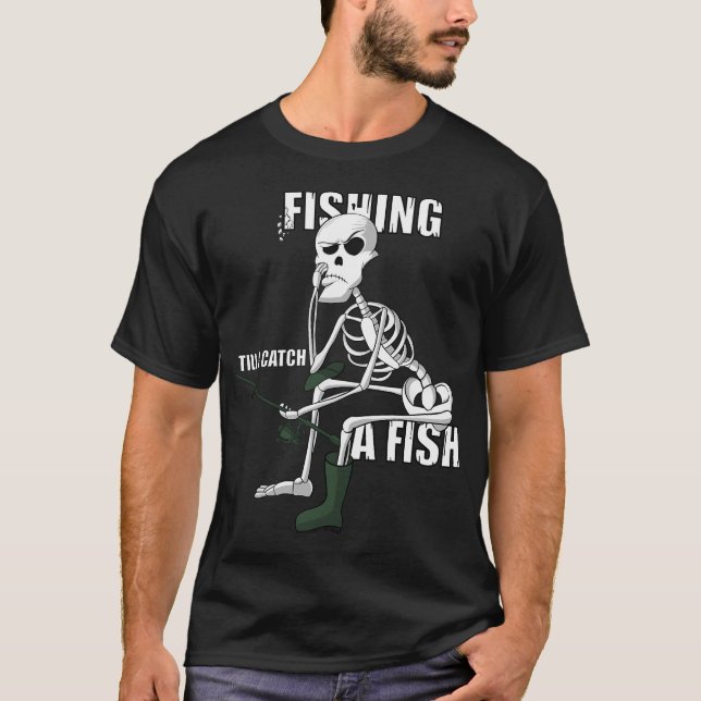 Camiseta Pescando Até Eu Pegar Um Peixe (Frente)