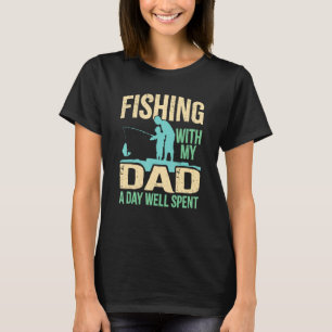 Camiseta Pescando com Papai  Filhos e Filhas Equipe de Pesc