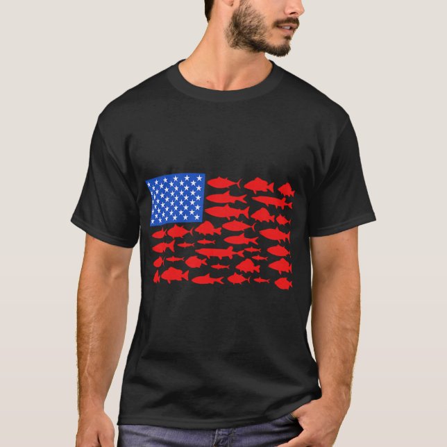 Camiseta Pescando com vara de pescar (Frente)