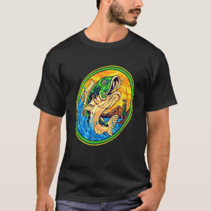 Camiseta Pescando peixes grandes Para pescadores profission