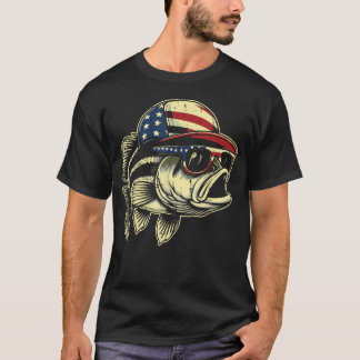 Camiseta Pescando Robalo Peixe EUA Boné Pescador