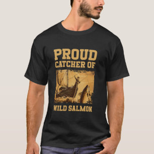 Camiseta Pescando Salmão Pescador de Salmão Pescador de Sal