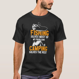 Camiseta Pescar E Acampar Resolve Os Meus Problemas
