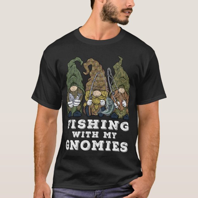 Camiseta Pescar gnomos pescando com meus nômadas pescadores (Frente)