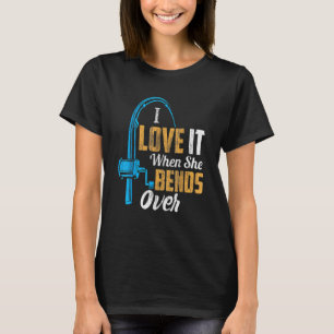 Camiseta Pescar Para Homens Eu Amo Quando Ela Se Aproxima M