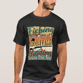 Camiseta Pescar resolve a maioria dos meus problemas caçand