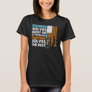 Camiseta Pescar Resolve A Maioria Dos Meus Problemas Caçand