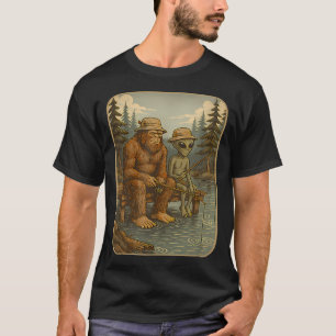 Camiseta Pescaria Alien Bigfoot Homens Meninos Sasquatch D