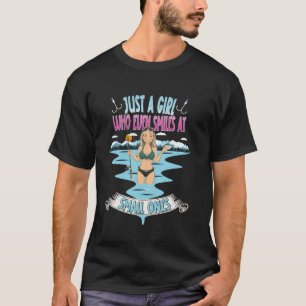 Camiseta Pescaria Apenas Uma Garota Que Sorri Para Peixes P