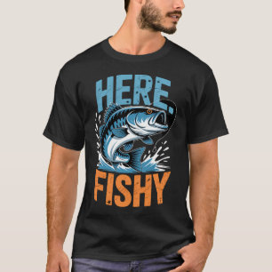 Camiseta Pescaria Aqui-Homens Pescadores Adolescente Menino