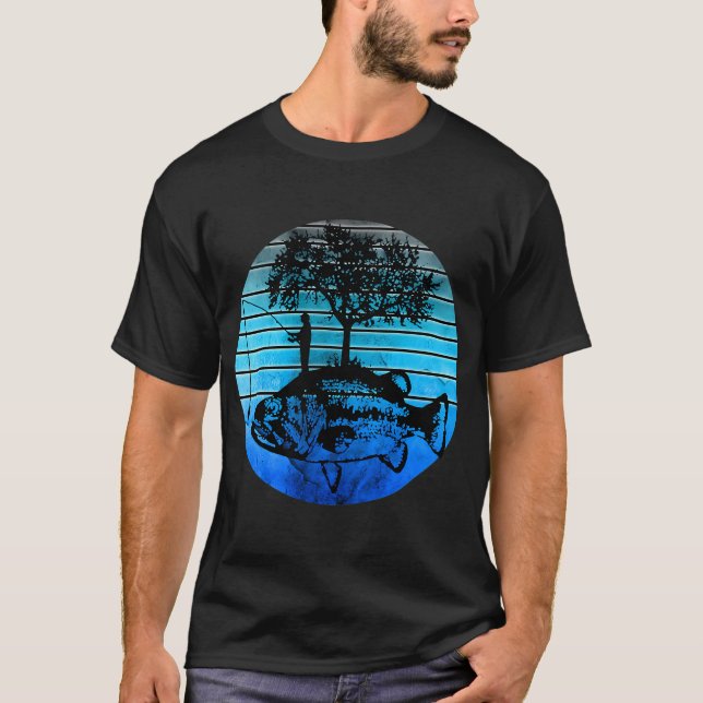 Camiseta Pescaria com Estilo - Peixe Pixel Perca Peixe Jogo (Frente)