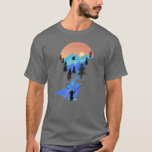 Camiseta Pescaria com Fly Mountain Sunset amigos