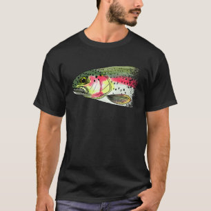 Camiseta Pescaria com Mosca Truta Arco-Íris Mosca Seca Amar