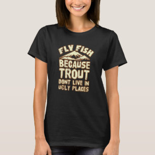 Camiseta Pescaria com Mosca Truta Pescador ao Ar Livre Ama