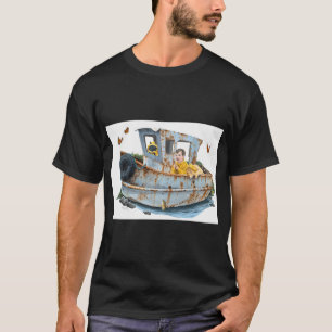 Camiseta Pescaria com um cão e um gato, Navio dos sonhos