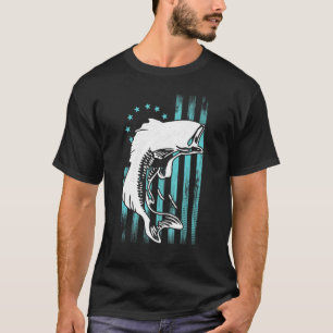 Camiseta Pescaria de Bass Betsy Ross Bandeira Americana Ant
