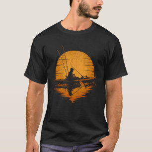 Camiseta Pescaria de Caiaque Gráfico Pescador Pescando Lago
