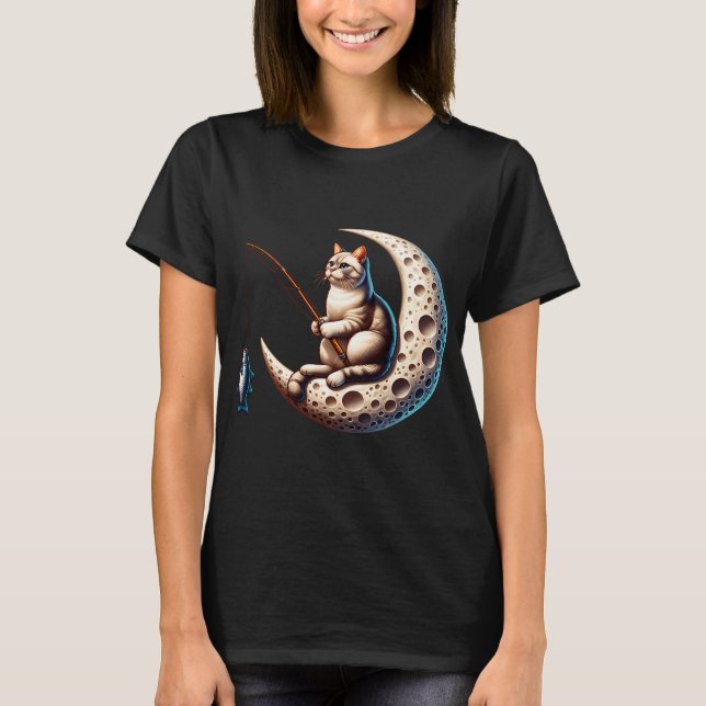 Camiseta Pescaria de Gato na Lua (Frente)