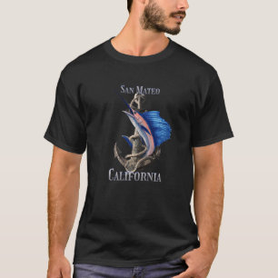 Camiseta Pescaria de Peixe-Espada Marlin San Mateo Californ