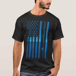 Camiseta Pescaria de robalo pesca bandeira americana patrio