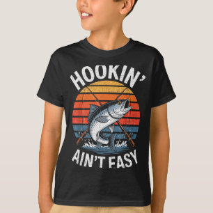 Camiseta Pescaria Divertida Antiga Pescar Não é Fácil Pesca