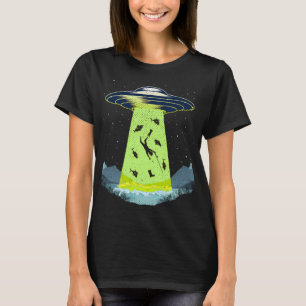 Camiseta Pescaria Divertida OVNI Pescador Alienígena Lago P