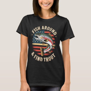 Camiseta Pescaria Divertida Peixes Ao Redor Encontrar Truta