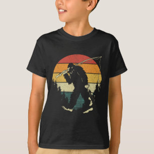 Camiseta Pescaria do Pé Grande Engraçado Sasquatch Peixe Pô