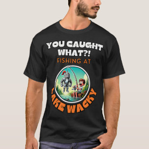 Camiseta Pescaria do Pé Grande Sasquatch Pescador Pai Homen
