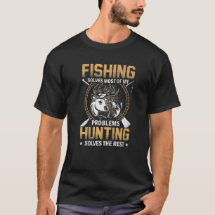 Camiseta Pescaria e Caça Para Caçadores Pescadores Pesca