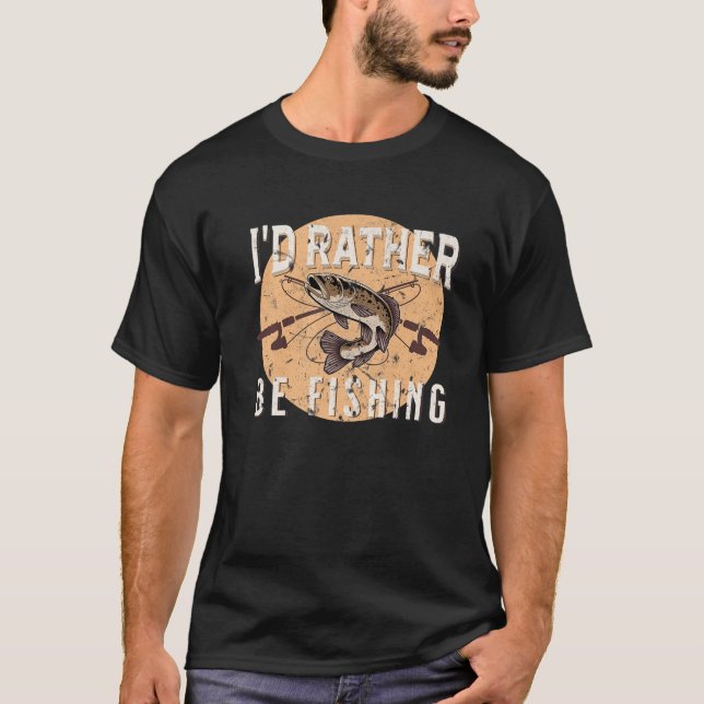 Camiseta Pescaria Engraçada Eu Preferencialmente Pescar Pei (Frente)