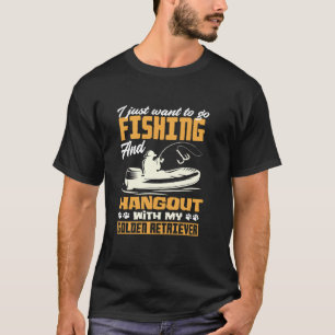 Camiseta Pescaria Golden Retriever Pescador Amante de Cães 