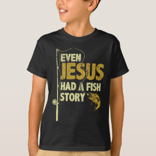 Camiseta Pescaria Mesmo Jesus Tinha Uma História de Peixe E