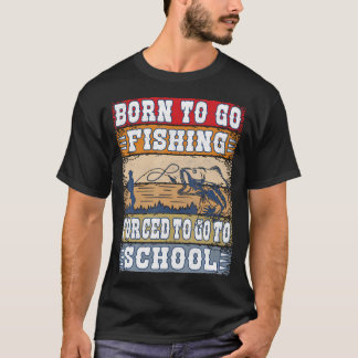 Camiseta Pescaria Nascidos Para Ir Pescar Meninos Forçados