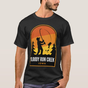 Camiseta Pescaria no Bloody Run Creek Iowa