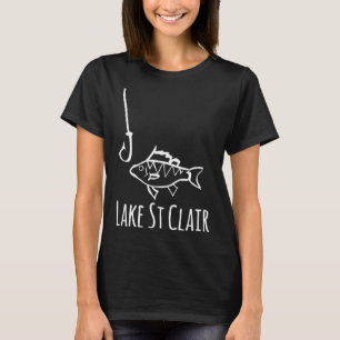 Camiseta Pescaria no Lago St Clair Michigan Peixe Com Anzol