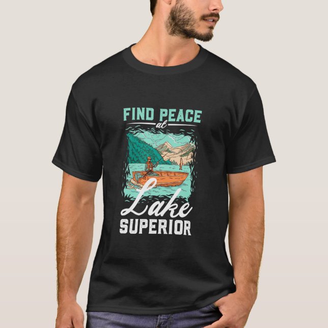 Camiseta Pescaria no Lago Superior (Frente)