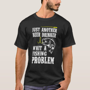 Camiseta Pescaria Para Homens Bebedor de Cerveja Perito em
