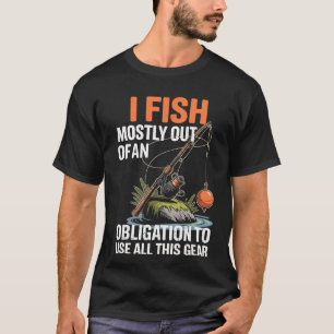 Camiseta Pescaria para usar todos os equipamentos engraçado