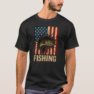 Camiseta Pescaria Pesca de Robalo Pai Bandeira Americana Pe