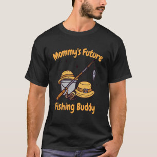 Camiseta Pescaria Pescador Crianças Mamãe Futuro Companheir