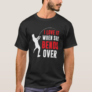 Camiseta Pescaria Pescador Eu Amo Quando Ela Se Curva
