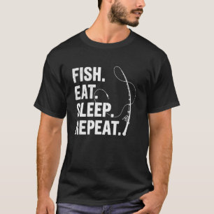 Camiseta Pescaria Repita Dormir Comer Peixe Pai Pescador Pa