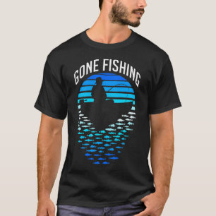 Camiseta Pescaria Sunset Retro Engraçado Pai Pescador E