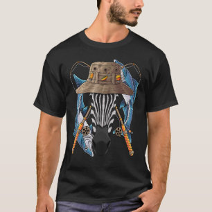 Camiseta Pescaria Zebra ao Ar Livre Pescador Animal Fofo Mo