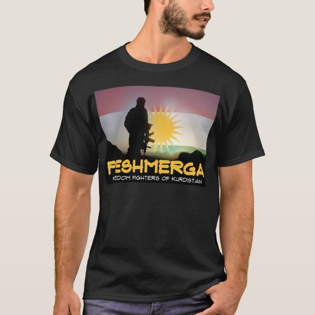 Camiseta Peshmerga - LUTADORES da LIBERDADE de CURDISTÃO (Frente)