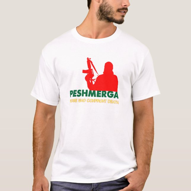 CAMISETA PESHMERHA - AQUELE O WHO CONFRONTA A MORTE (Frente)